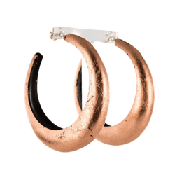 Boucles d'oreilles Créoles en ébène et cuivre - Castafiore