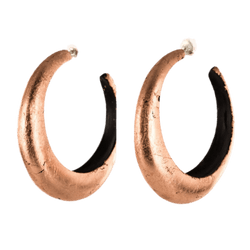 Boucles d'oreilles Créoles en ébène et cuivre - Castafiore