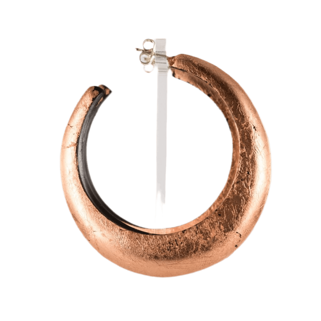 Boucles d'oreilles Créoles en ébène et cuivre - Castafiore