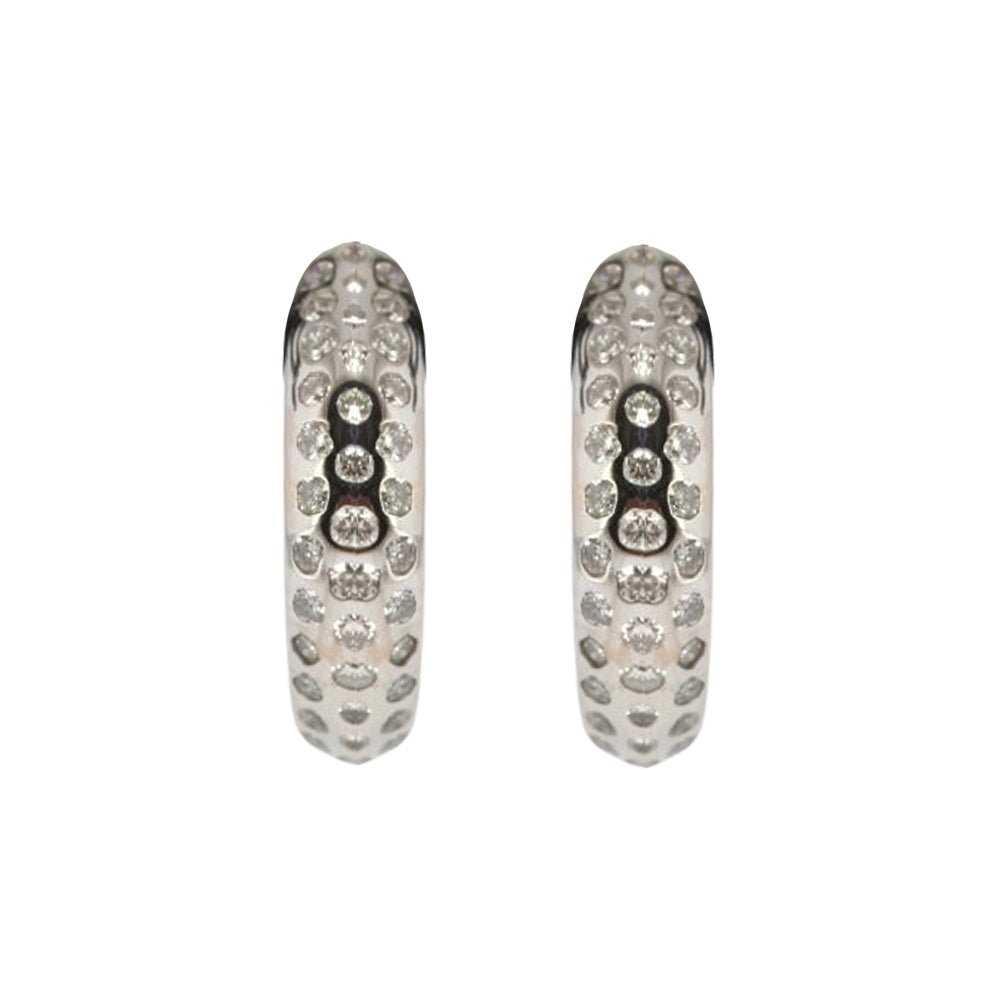 Boucles d'oreilles créoles en or 18k et diamants - Castafiore