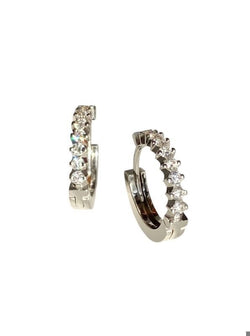 Boucles d’oreilles créoles en or blanc 18k et diamants - Castafiore