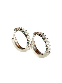 Boucles d’oreilles créoles en or blanc 18k et diamants - Castafiore