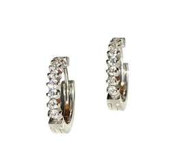 Boucles d’oreilles créoles en or blanc 18k et diamants - Castafiore