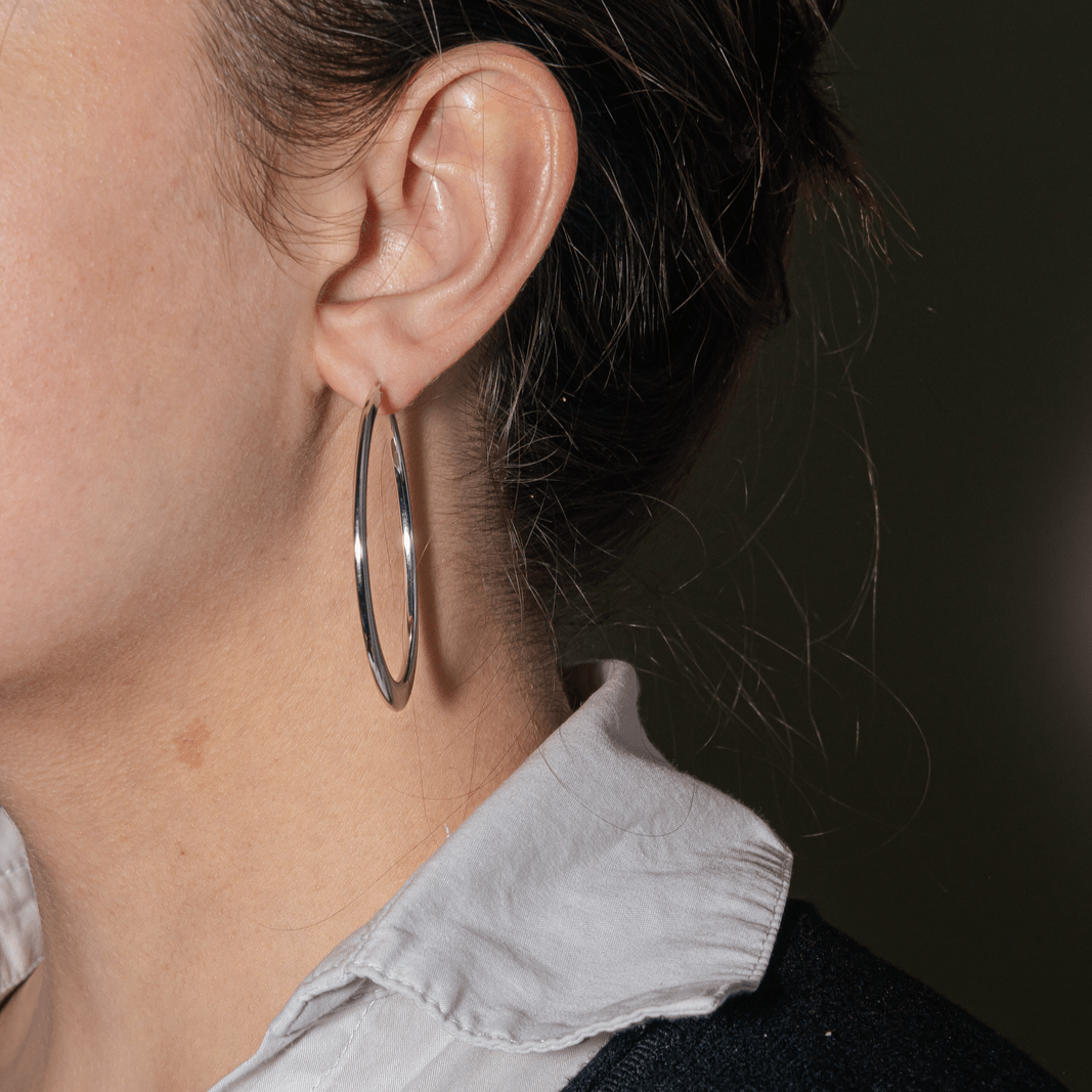 Boucles d'oreilles Créoles en or blanc - Castafiore