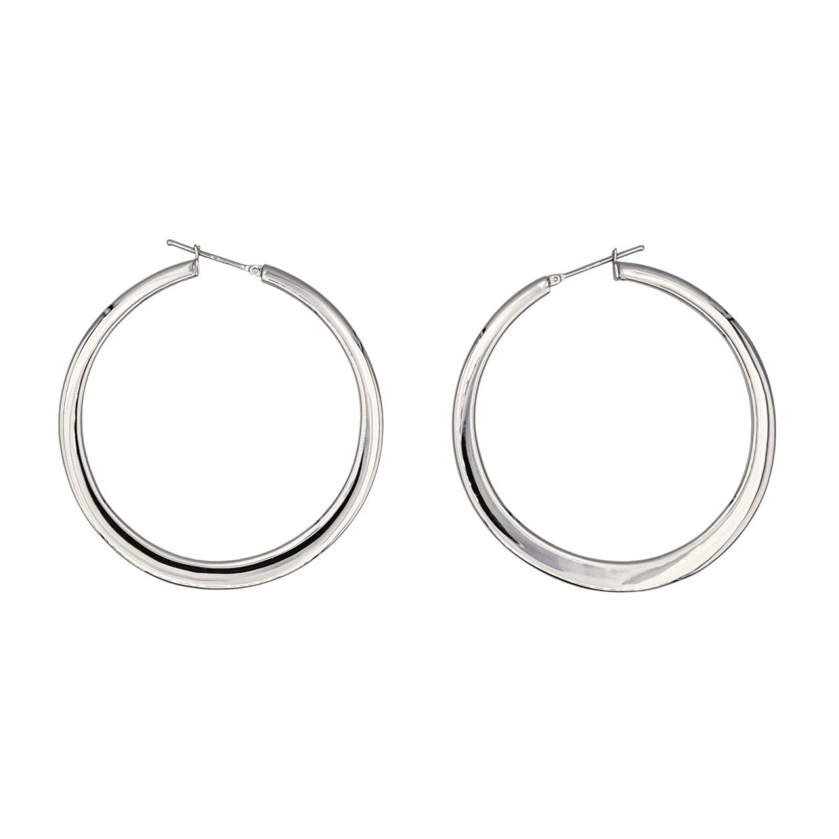 Boucles d'oreilles Créoles en or blanc - Castafiore