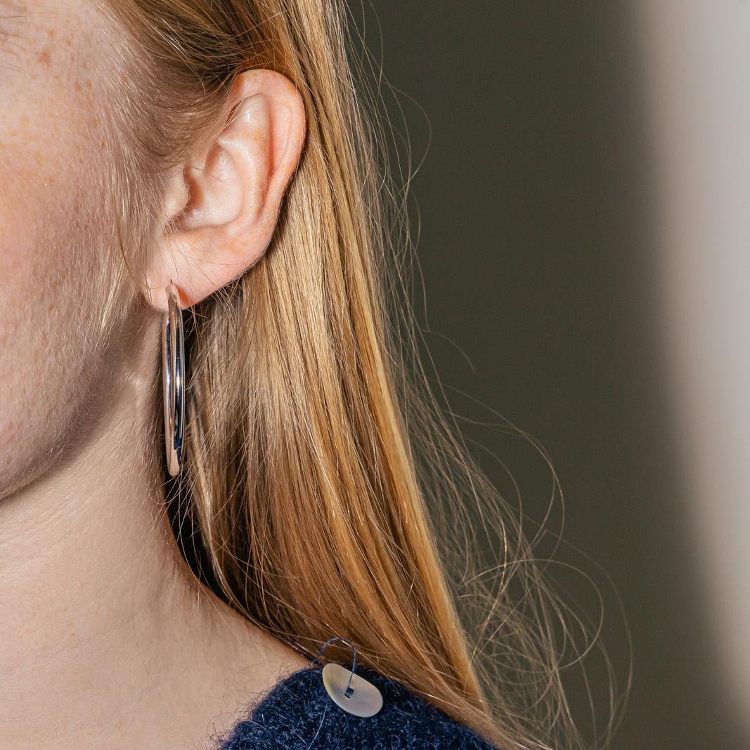 Boucles d'oreilles Créoles en or blanc - Castafiore