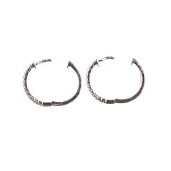 Boucles d'oreilles créoles en or blanc diamants - Castafiore