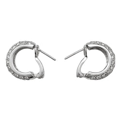 Boucles d'oreilles créoles en or blanc, diamants. - Castafiore