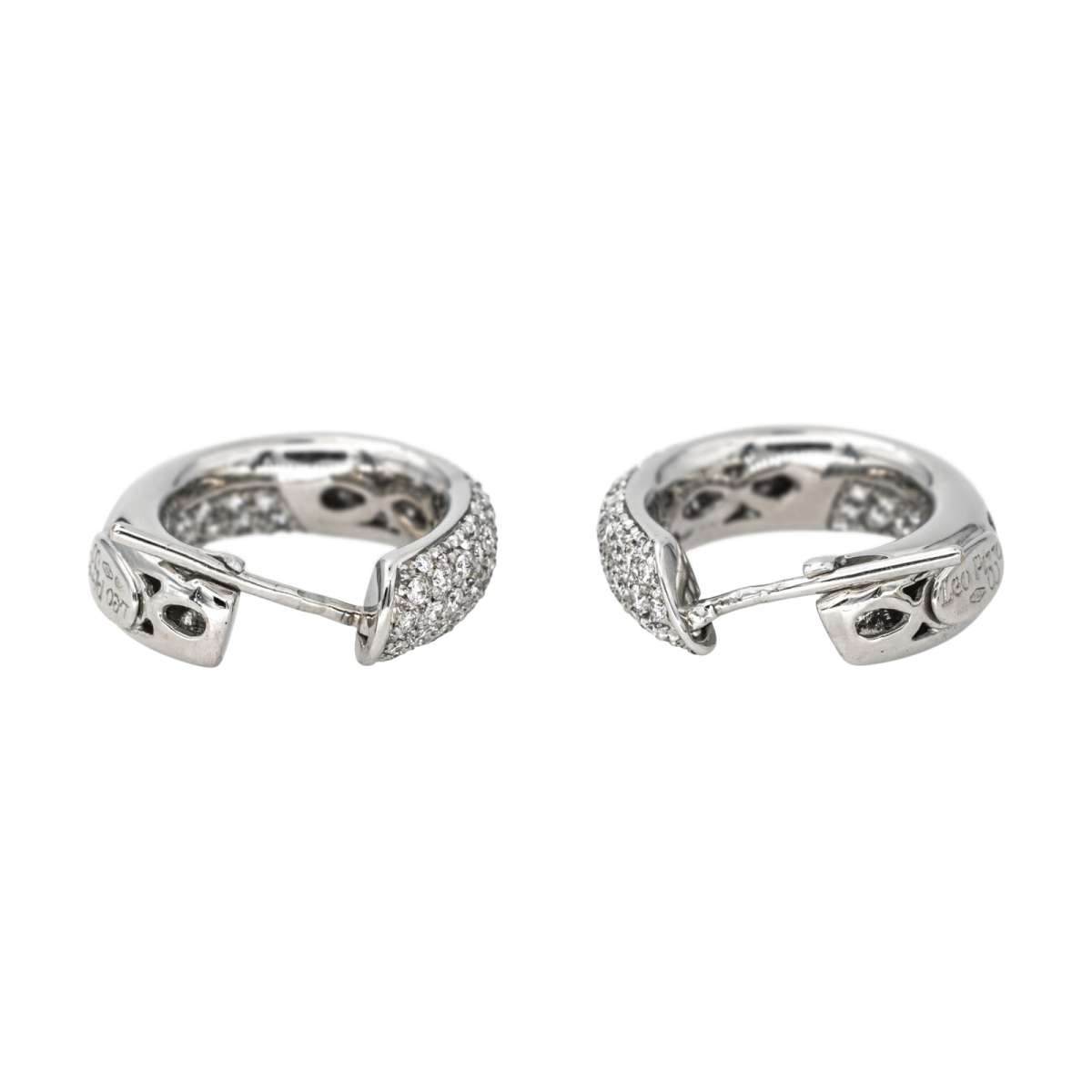 Boucles d'oreilles Créoles en or blanc et diamant - Castafiore