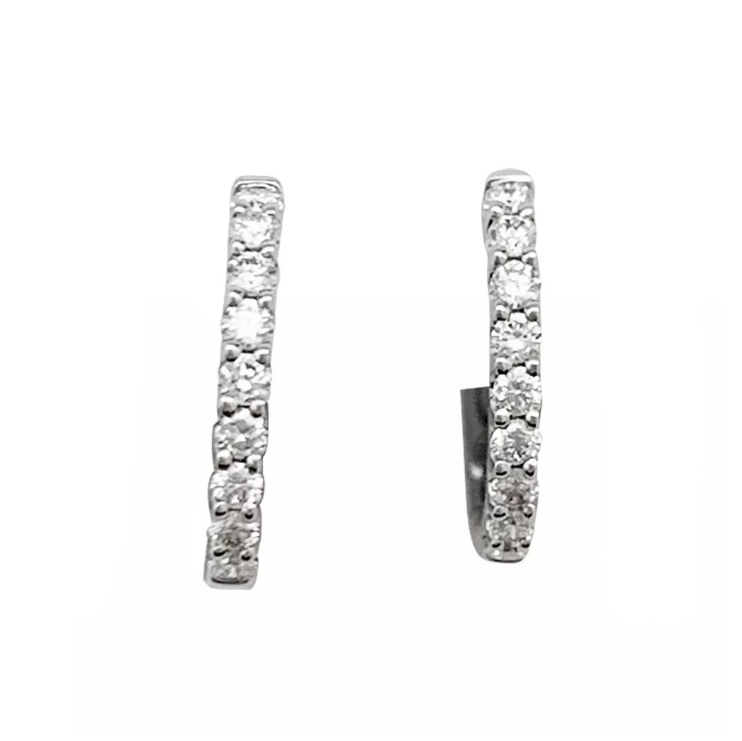 Boucles d'oreilles Créoles en or blanc et diamants - Castafiore