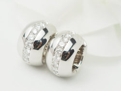 Boucles d'oreilles Créoles en or blanc et diamants - Castafiore