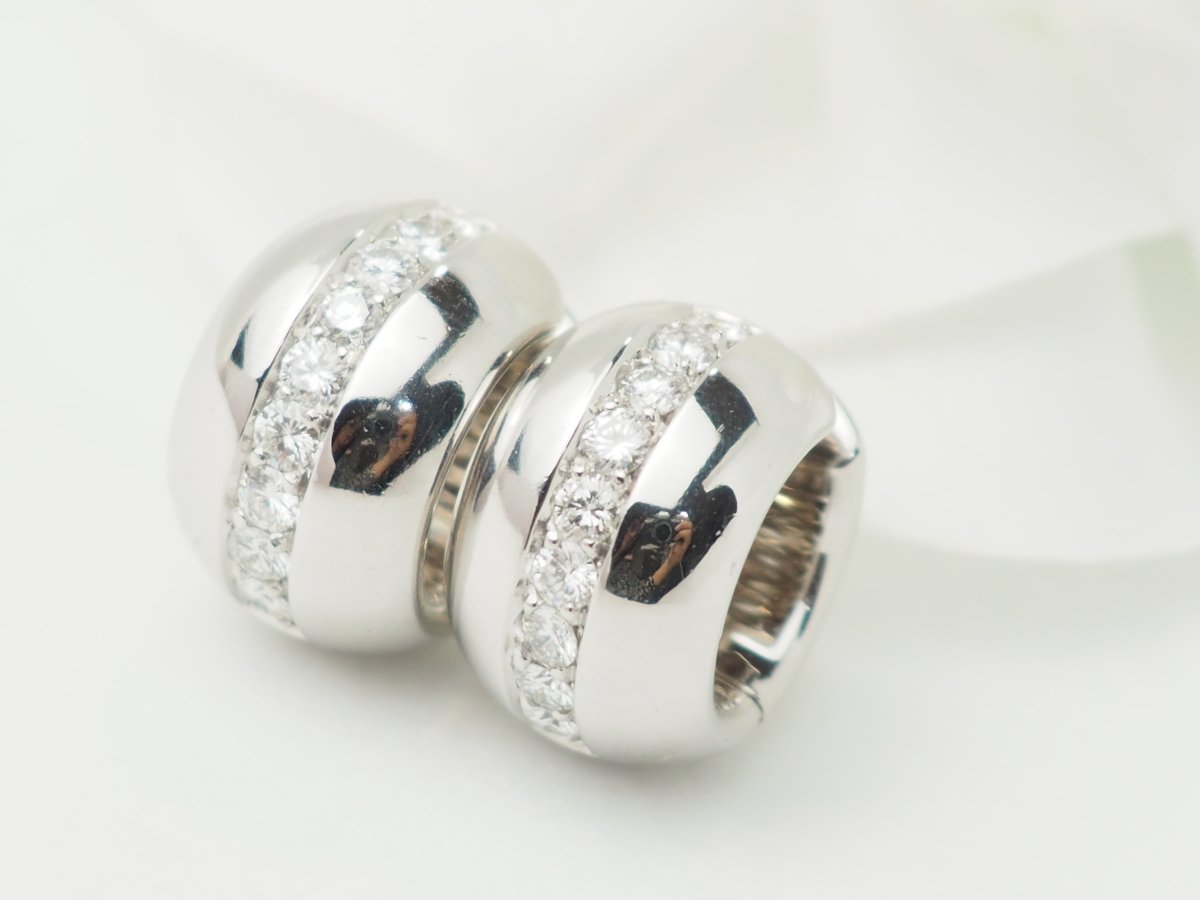 Boucles d'oreilles Créoles en or blanc et diamants - Castafiore