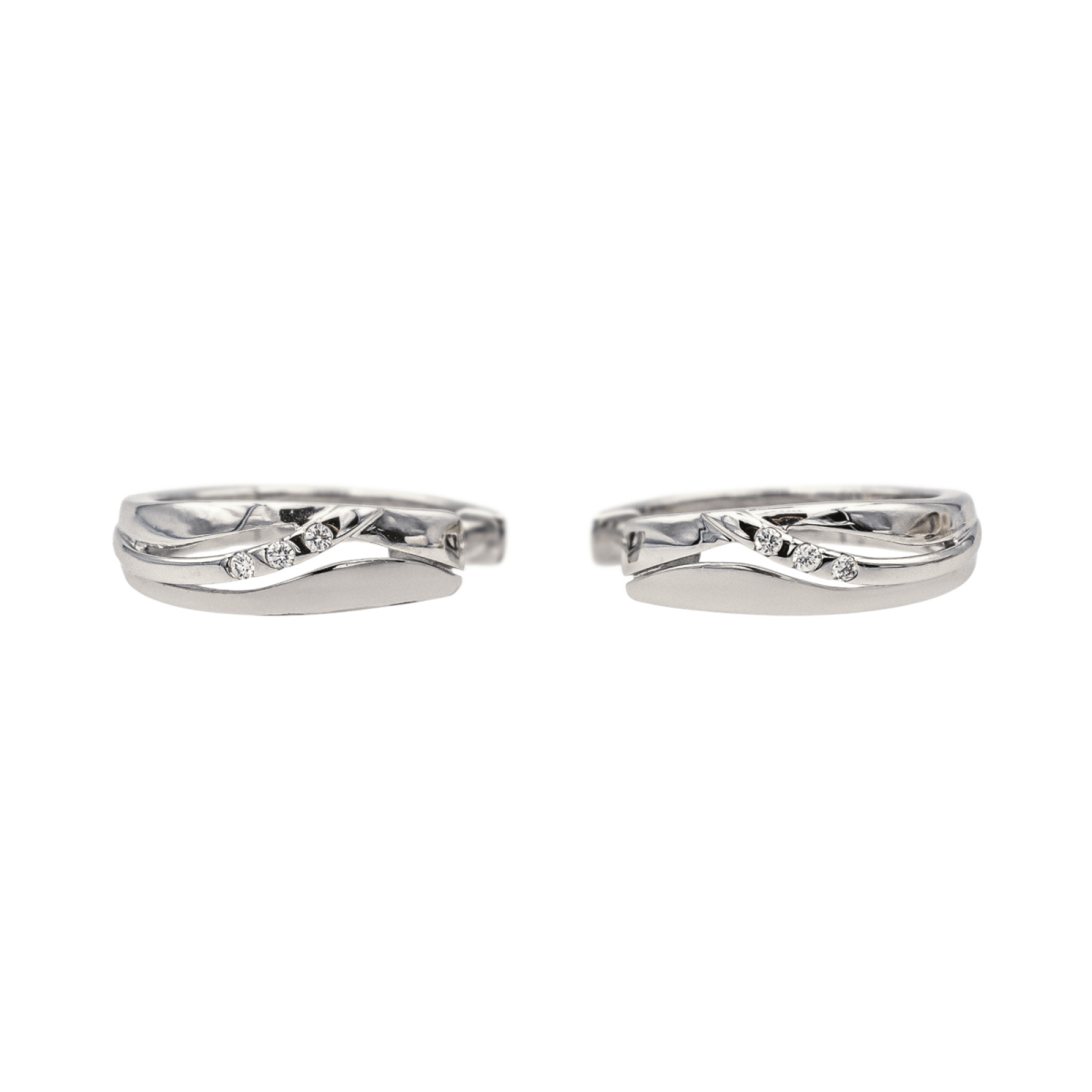 Boucles d'oreilles Créoles en or blanc et diamants - Castafiore