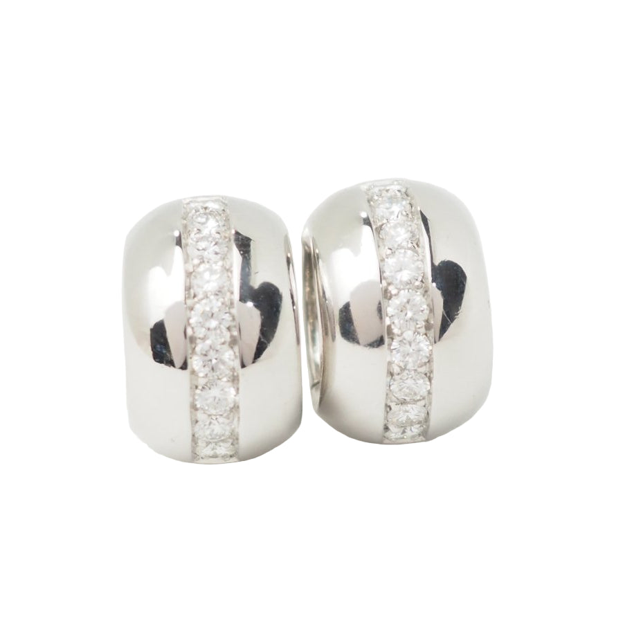 Boucles d'oreilles Créoles en or blanc et diamants - Castafiore