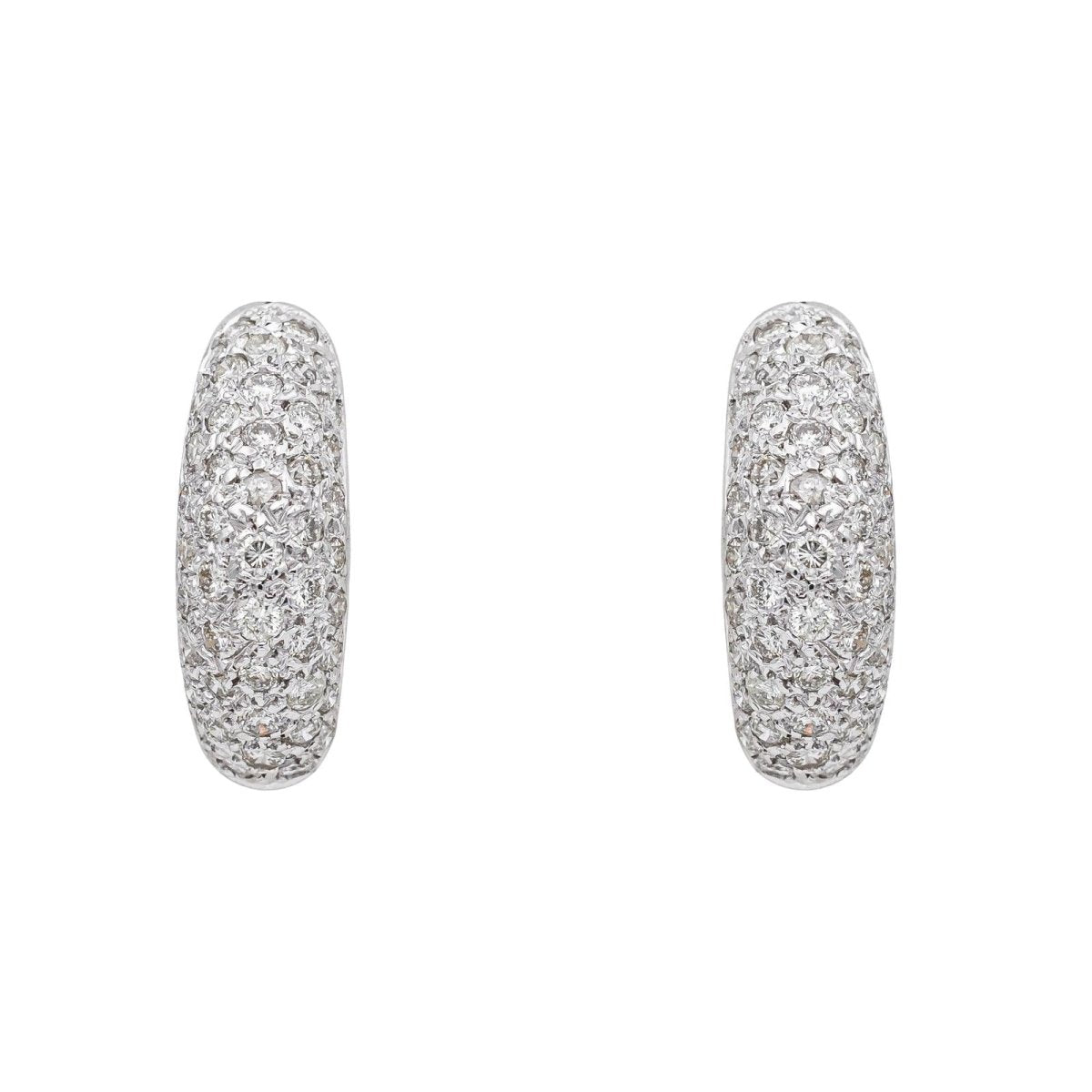 Boucles d'oreilles Créoles en or blanc et diamants - Castafiore