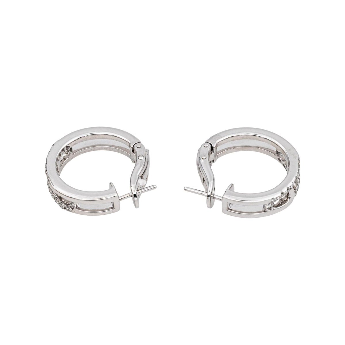 Boucles d'oreilles Créoles en or blanc et diamants - Castafiore