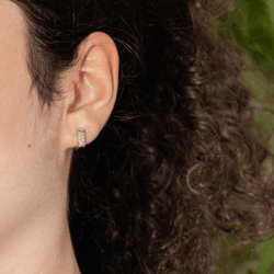 Boucles d'oreilles Créoles en or blanc et diamants - Castafiore