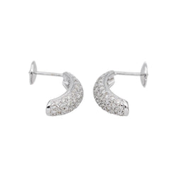 Boucles d'oreilles Créoles en or blanc et diamants - Castafiore