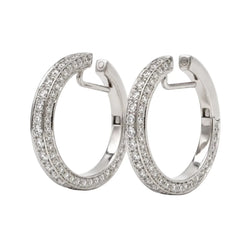 Boucles d’oreilles Créoles en or blanc et diamants - Castafiore