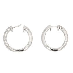 Boucles d'oreilles Créoles en or blanc et diamants - Castafiore