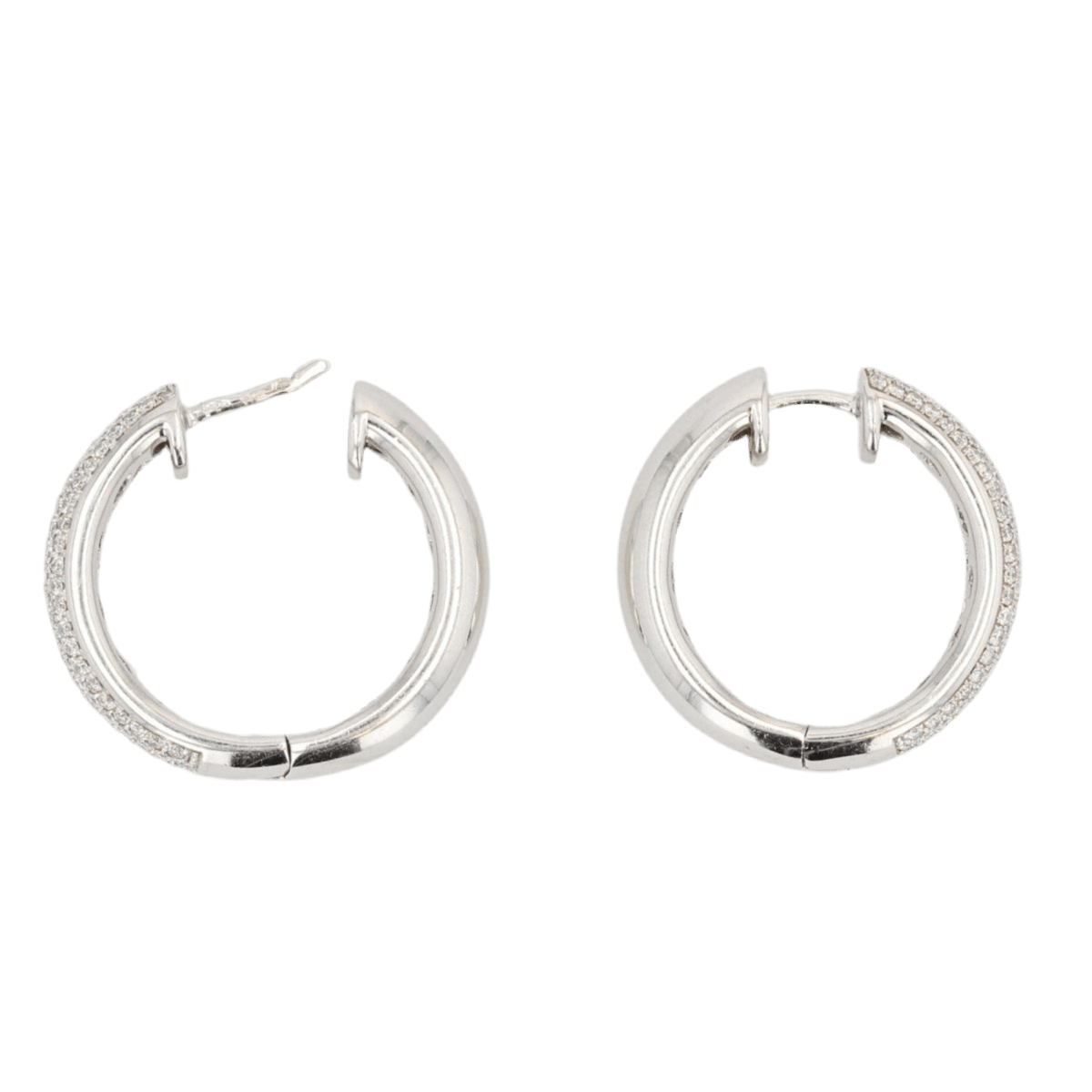 Boucles d'oreilles Créoles en or blanc et diamants - Castafiore