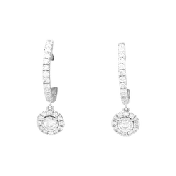 Boucles d'oreilles Créoles en or blanc et diamants - Castafiore