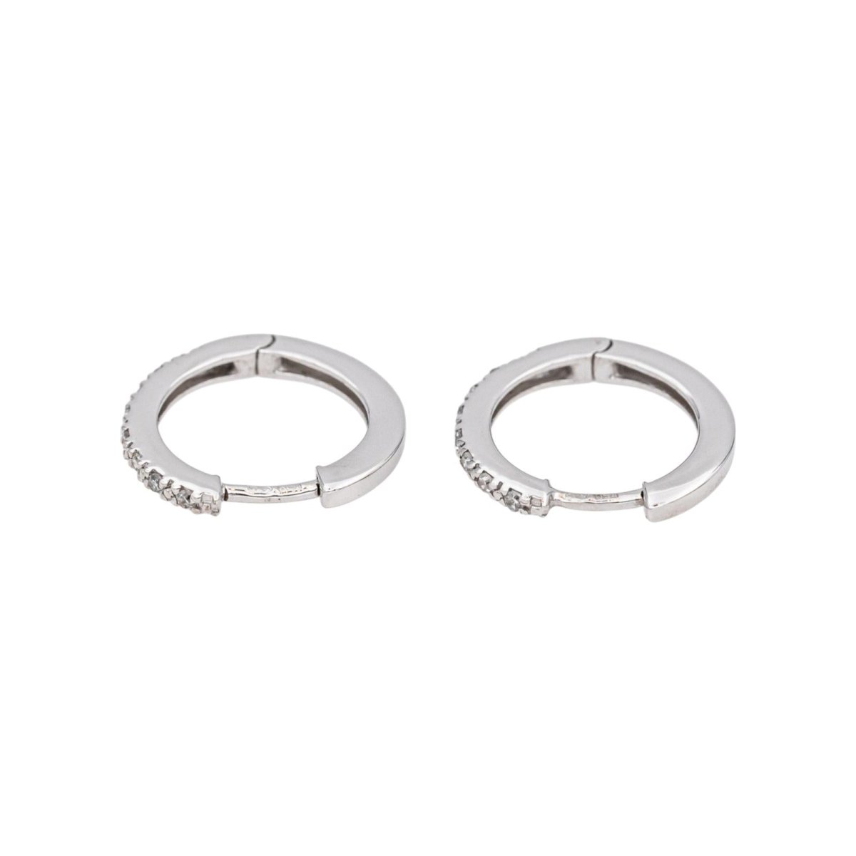 Boucles d'oreilles Créoles en or blanc et diamants - Castafiore