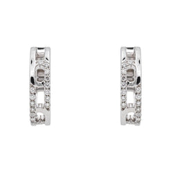 Boucles d'oreilles Créoles en or blanc et diamants - Castafiore