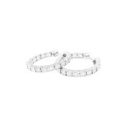 Boucles d'oreilles Créoles en or blanc et diamants - Castafiore