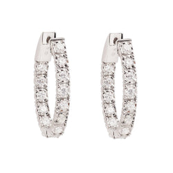 Boucles d'oreilles Créoles en or blanc et diamants - Castafiore