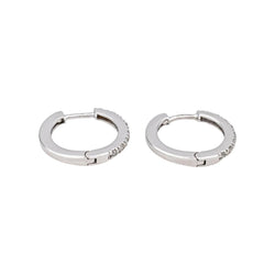Boucles d'oreilles Créoles en or blanc et diamants - Castafiore