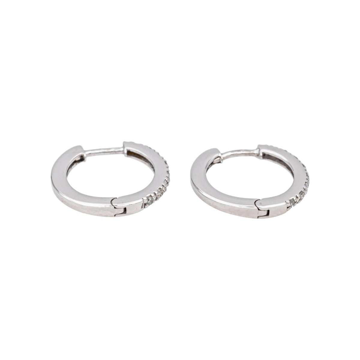 Boucles d'oreilles Créoles en or blanc et diamants - Castafiore