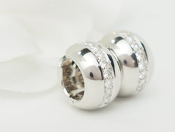 Boucles d'oreilles Créoles en or blanc et diamants - Castafiore