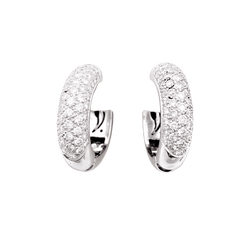 Boucles d'oreilles Créoles en or blanc et diamants - Castafiore