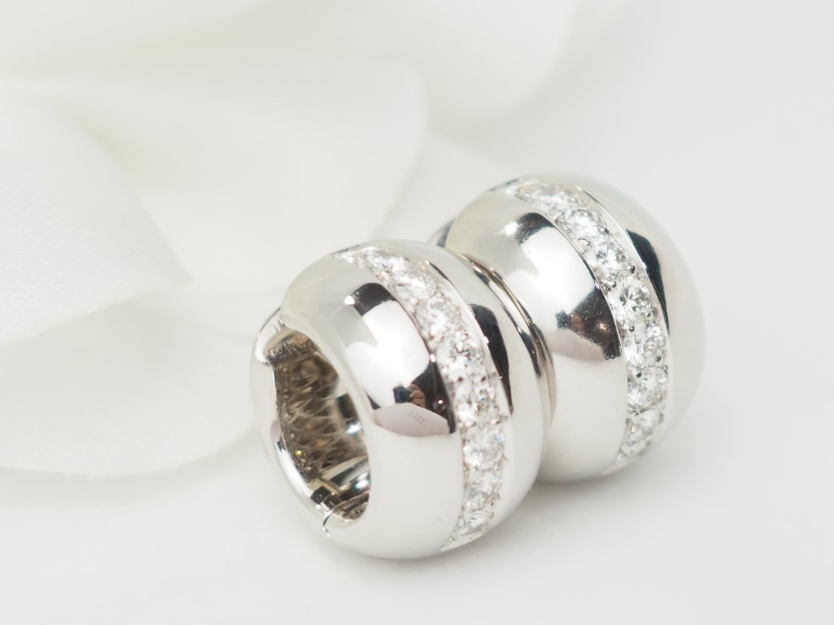 Boucles d'oreilles Créoles en or blanc et diamants - Castafiore