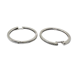 Boucles d'oreilles Créoles en or blanc et diamants - Castafiore