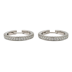 Boucles d’oreilles Créoles en or blanc et diamants - Castafiore