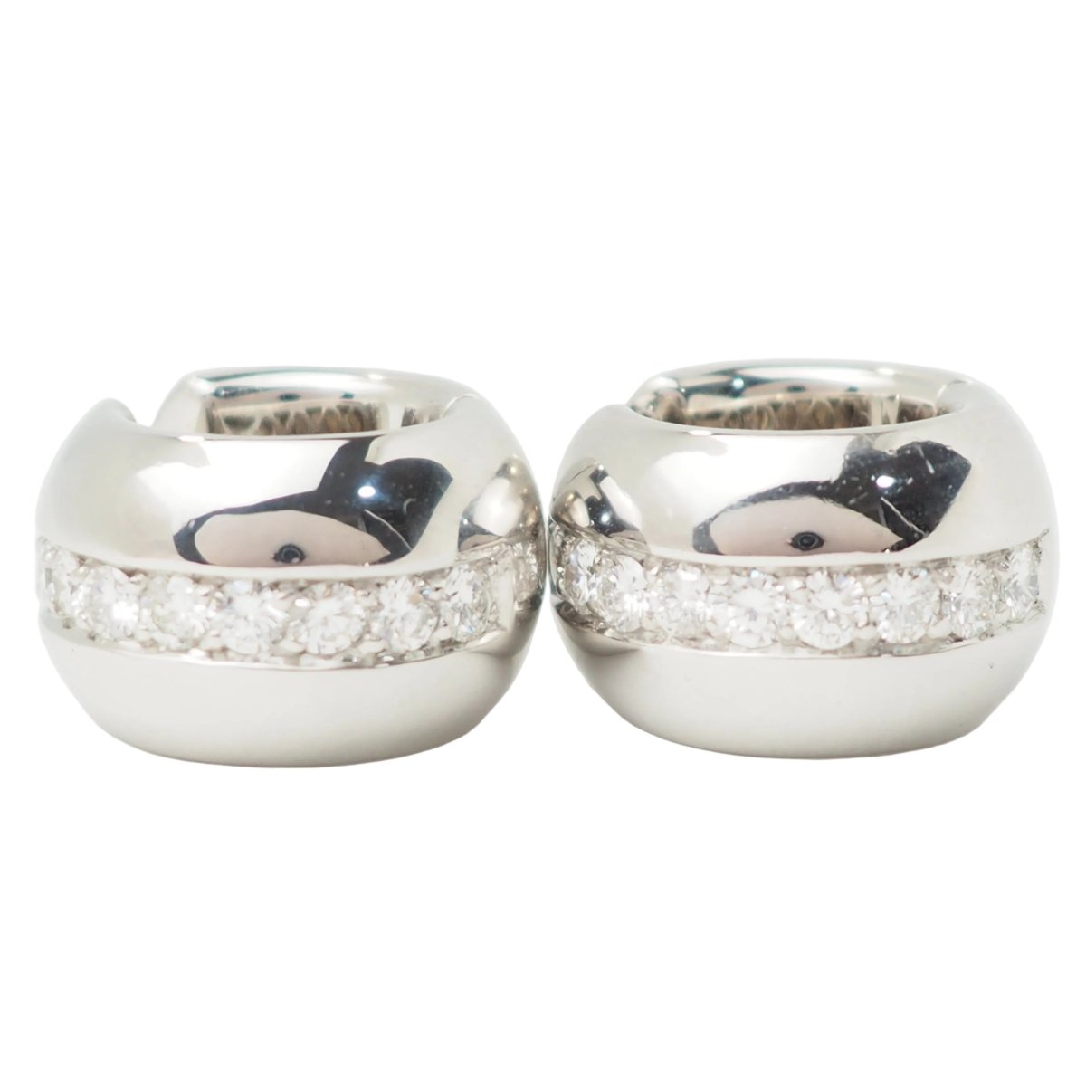 Boucles d'oreilles Créoles en or blanc et diamants - Castafiore