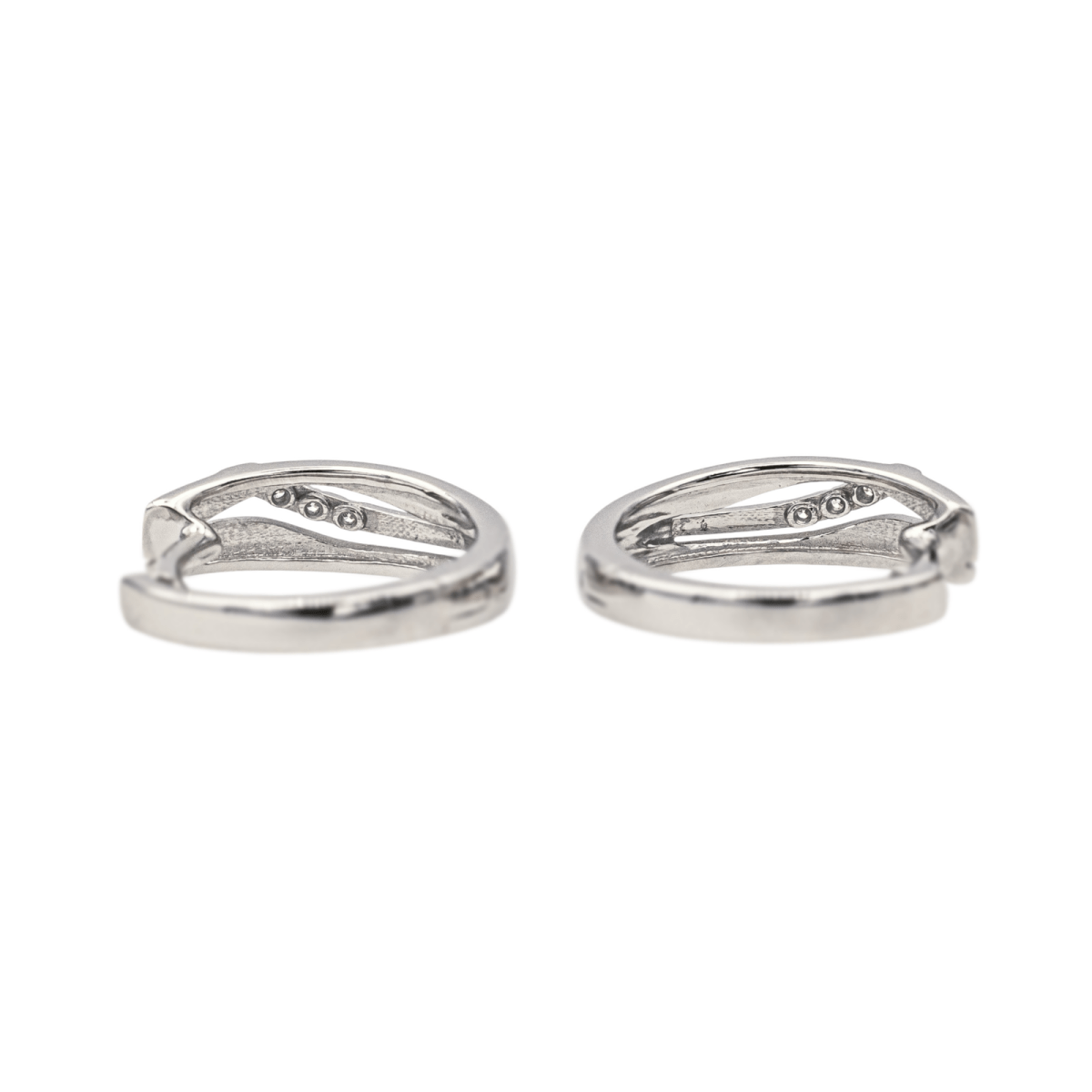Boucles d'oreilles Créoles en or blanc et diamants - Castafiore