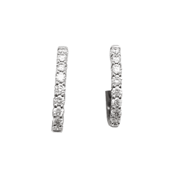 Boucles d'oreilles Créoles en or blanc et diamants - Castafiore