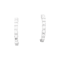 Boucles d'oreilles Créoles en or blanc et diamants - Castafiore