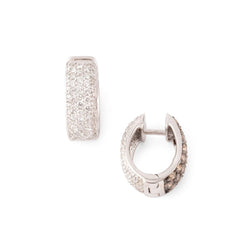 Boucles d'oreilles Créoles en or blanc et diamants - Castafiore