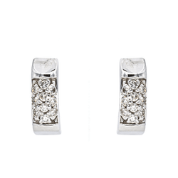 Boucles d'oreilles Créoles en or blanc et diamants - Castafiore