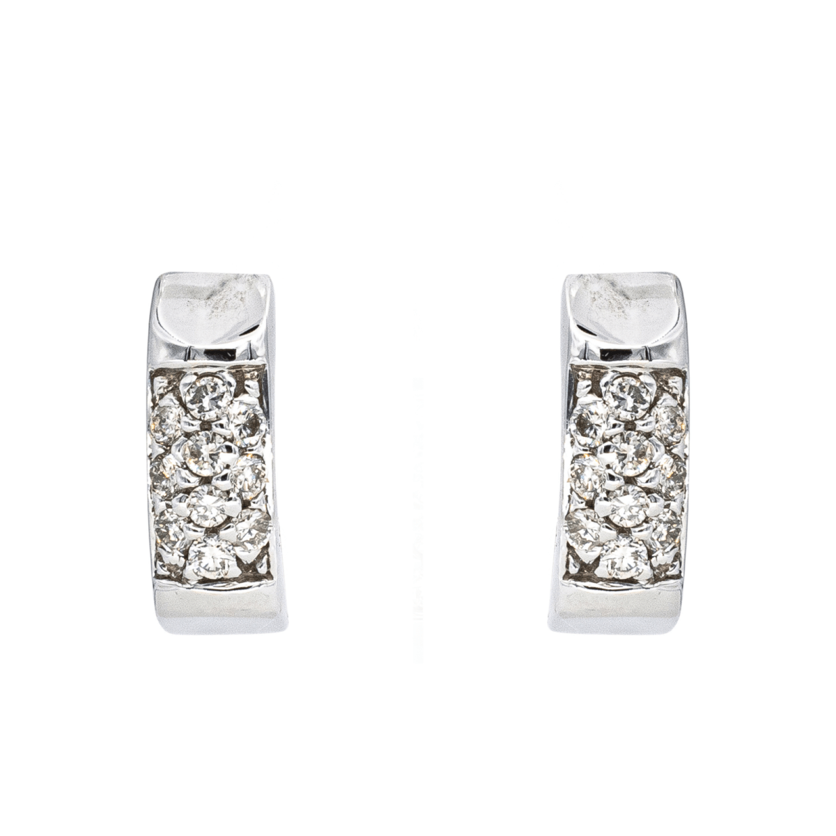 Boucles d'oreilles Créoles en or blanc et diamants - Castafiore