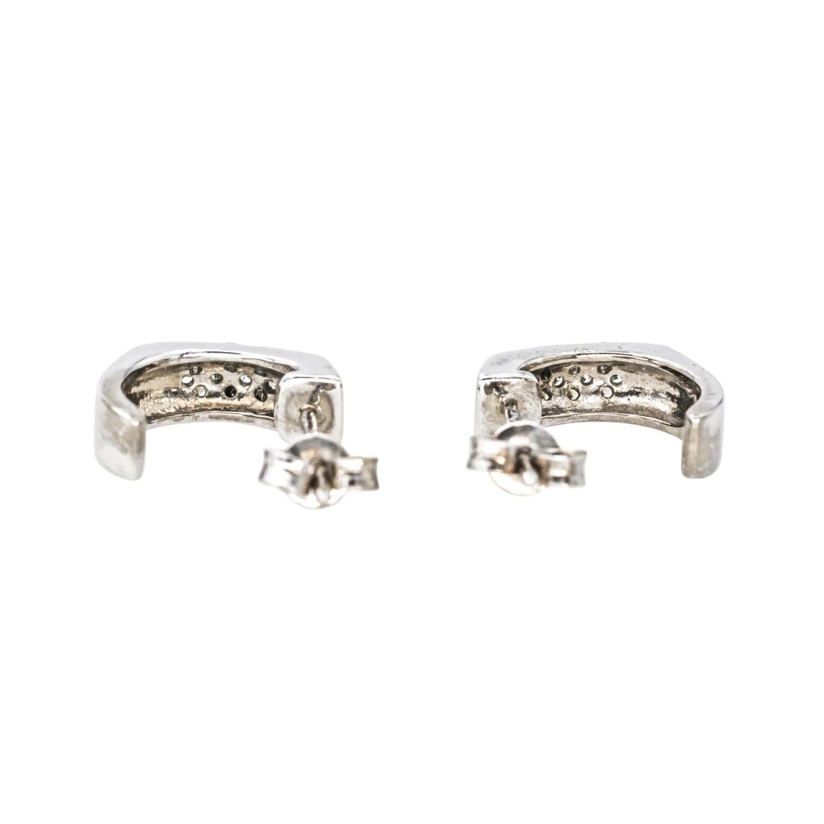 Boucles d'oreilles Créoles en or blanc et diamants - Castafiore