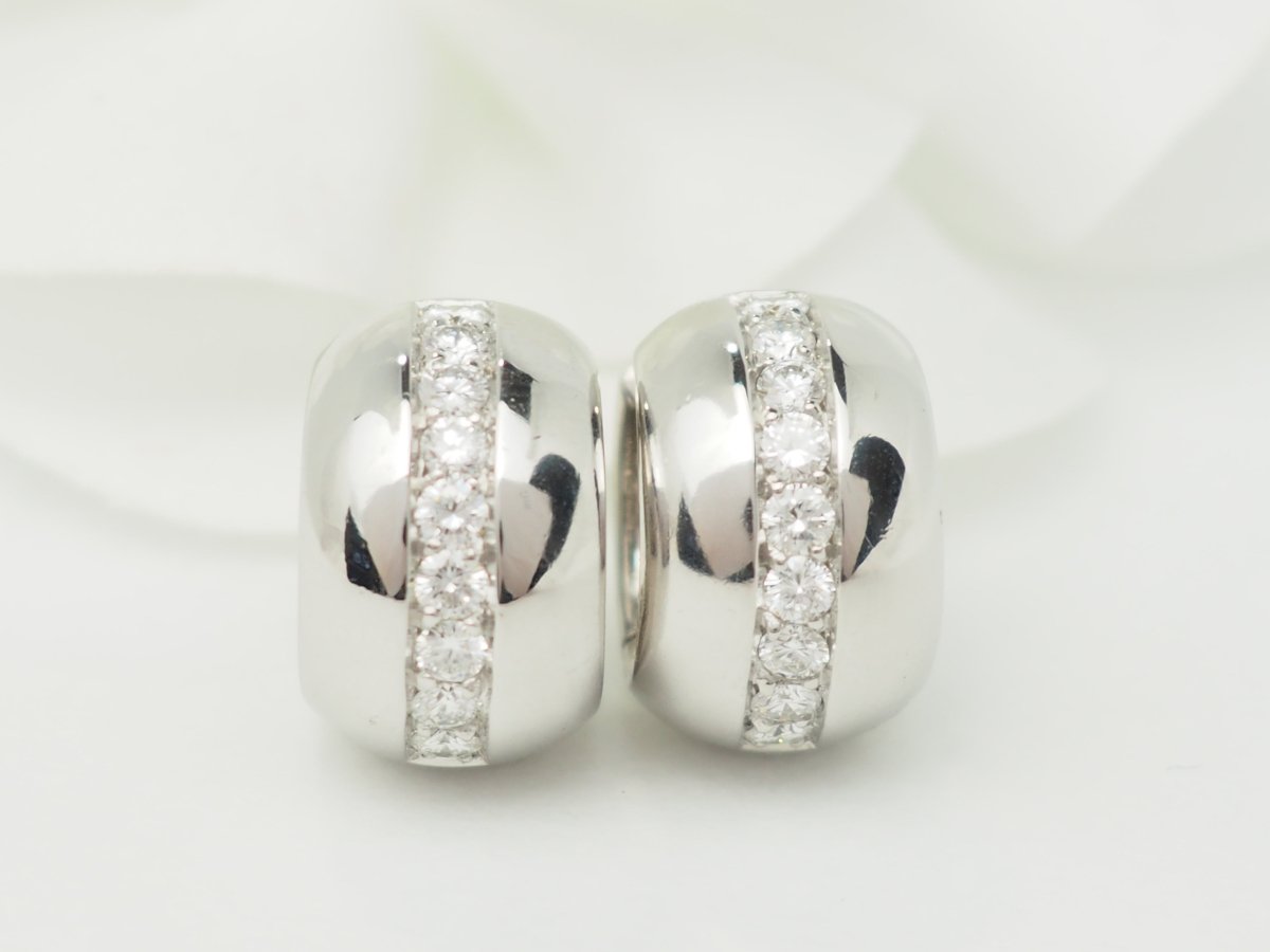 Boucles d'oreilles Créoles en or blanc et diamants - Castafiore