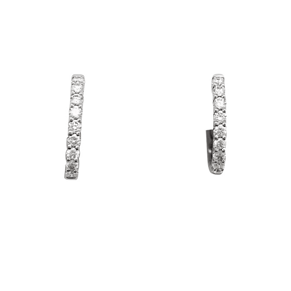 Boucles d'oreilles Créoles en or blanc et diamants - Castafiore