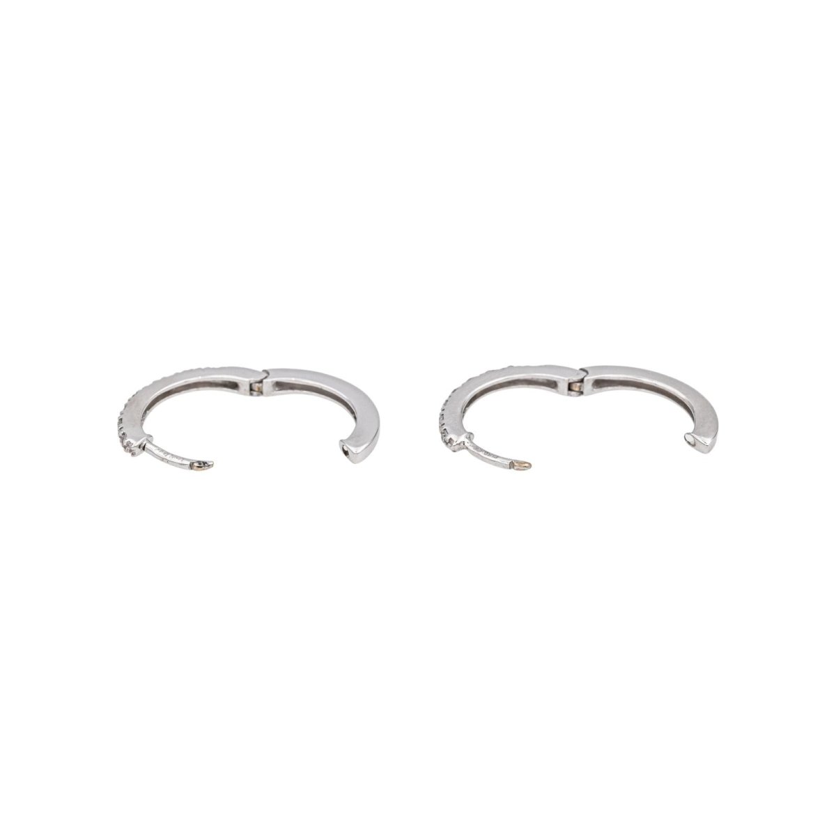 Boucles d'oreilles Créoles en or blanc et diamants - Castafiore