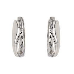 Boucles d'oreilles Créoles en or blanc et diamants - Castafiore