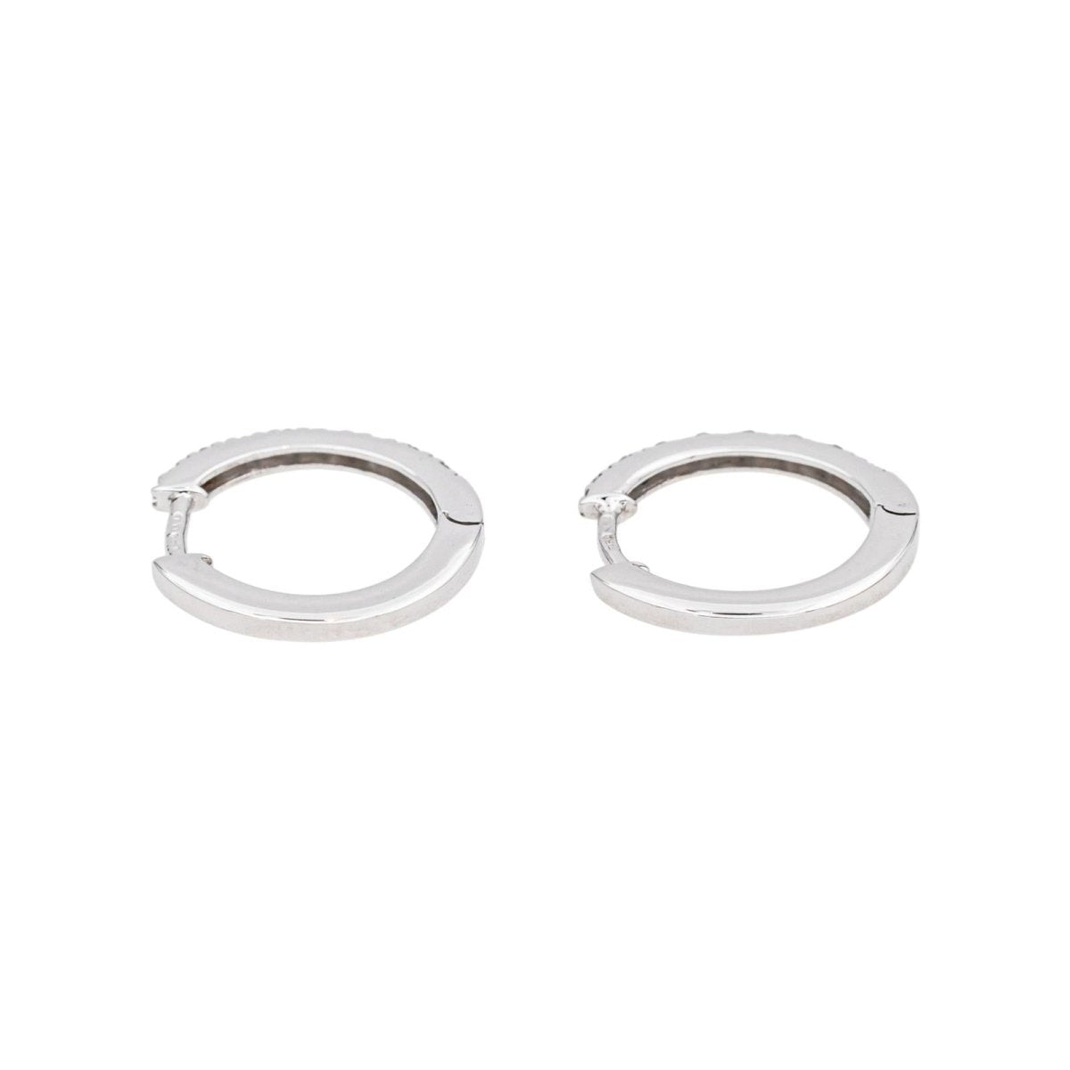 Boucles d'oreilles Créoles en or blanc et diamants - Castafiore